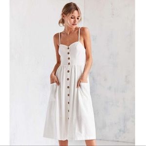Urban Outfitters Linen Button-Down Midi Dress